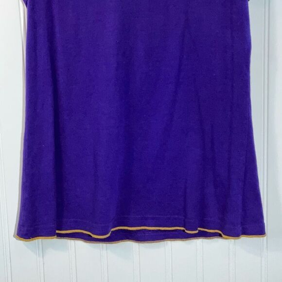 LSU Rhinestone Enhanced Tee Women’s Medium Purple And Gold Pleated Short Sleeve - Picture 10 of 10